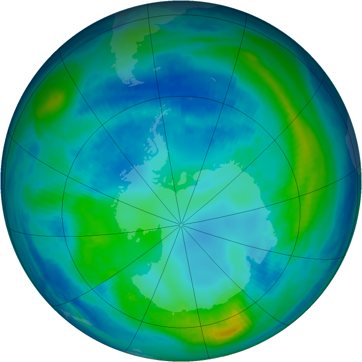 Antarctic ozone map for 28 April 1998